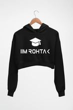Load image into Gallery viewer, IIM Rohtak Crop HOODIE FOR WOMEN-Black-Ektarfa.online
