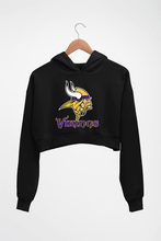 Load image into Gallery viewer, Vikings Crop HOODIE FOR WOMEN-Black-Ektarfa.online
