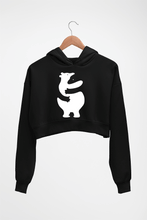 Load image into Gallery viewer, Hippo Dolphin Hug Crop HOODIE FOR WOMEN-Black-Ektarfa.online
