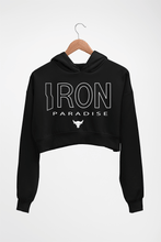 Load image into Gallery viewer, Iron Paradise Crop HOODIE FOR WOMEN-Black-Ektarfa.online
