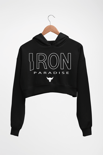 Iron Paradise Crop HOODIE FOR WOMEN-Black-Ektarfa.online