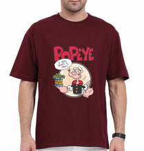 Load image into Gallery viewer, Popeye Oversized T-Shirt for Men-Maroon-Ektarfa.online

