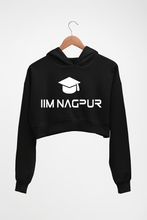 Load image into Gallery viewer, IIM Nagpur Crop HOODIE FOR WOMEN-Black-Ektarfa.online
