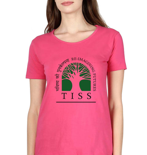 Tata Institute of Social Sciences (TISS) T-Shirt for Women-Pink-Ektarfa.online