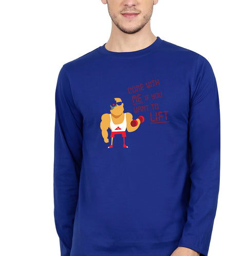 Gym Full Sleeves T-Shirt for Men-Royal Blue-Ektarfa.online