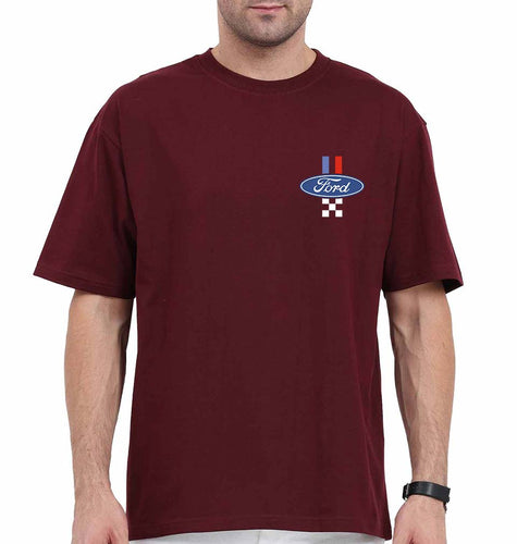 Ford Oversized T-Shirt for Men-Maroon-Ektarfa.online