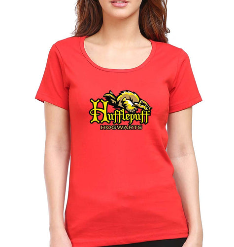 Hufflepuff Harry Potter T-Shirt for Women-Red-Ektarfa.online
