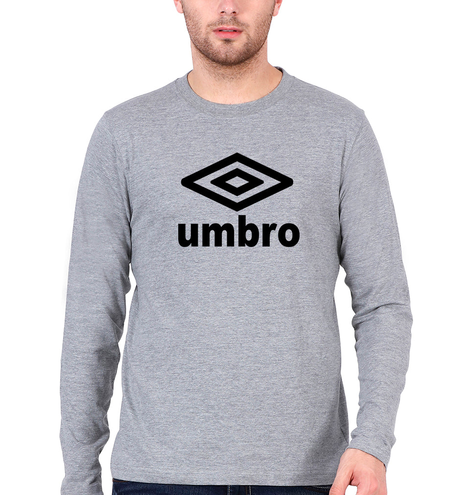 Umbro Full Sleeves T-Shirt for Men-Grey Melange-Ektarfa.online