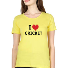 Load image into Gallery viewer, Love Cricket T-Shirt for Women-Yellow-Ektarfa.online
