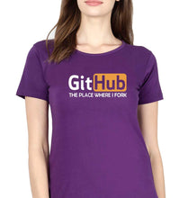 Load image into Gallery viewer, GitHub T-Shirt for Women-Purple-Ektarfa.online
