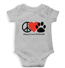 Load image into Gallery viewer, Peace Love Animals Kids Romper For Baby Boy/Girl-Grey-Ektarfa.online
