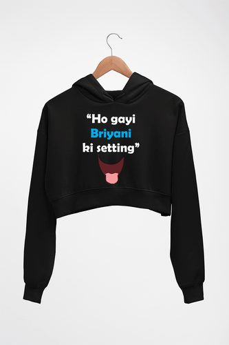 Biryani Crop HOODIE FOR WOMEN-Black-Ektarfa.online