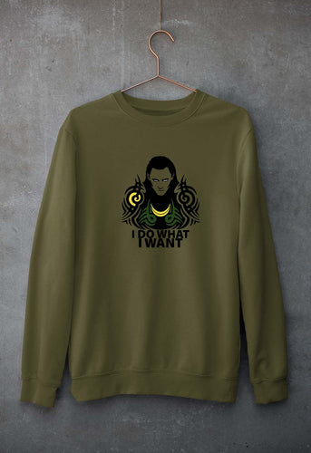 Loki Unisex Sweatshirt for Men/Women-S(40 Inches)-Olive Green-Ektarfa.online