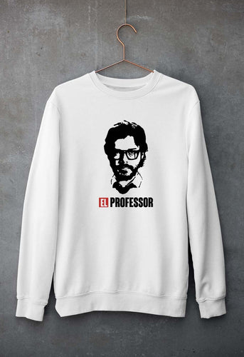 Money Heist The Professor Unisex Sweatshirt for Men/Women-White-Ektarfa.online