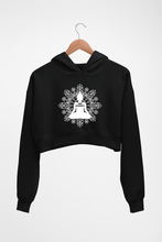 Load image into Gallery viewer, Aham Bhahmasmi Crop HOODIE FOR WOMEN-Black-Ektarfa.online
