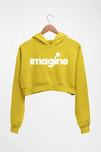 Load image into Gallery viewer, Imagine Riteish Deshmukh Crop HOODIE FOR WOMEN-Mustard Yellow-Ektarfa.online
