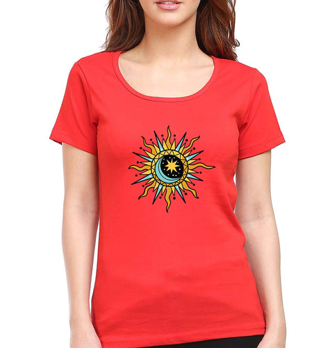 Psychedelic Chakra T-Shirt for Women-Red-Ektarfa.online