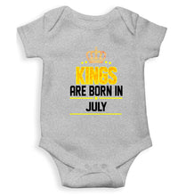 Load image into Gallery viewer, Kings Are Born In July Kids Romper For Baby Boy/Girl-0-5 Months(18 Inches)-Grey-Ektarfa.online
