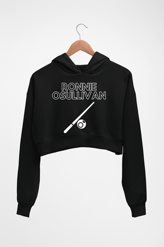 Ronnie O'Sullivan Snooker Crop HOODIE FOR WOMEN-Black-Ektarfa.online