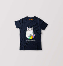 Load image into Gallery viewer, MEOWNICORN Kids T-Shirt for Boy/Girl-Navy Blue-Ektarfa.online
