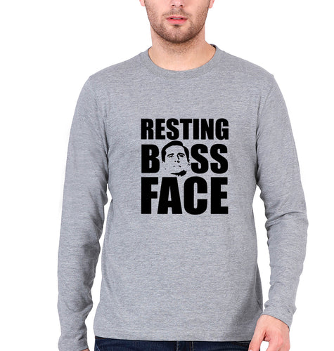 Michael Scott Full Sleeves T-Shirt for Men-Grey Melange-Ektarfa.online