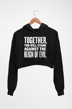 Load image into Gallery viewer, Reign-of-evil Crop HOODIE FOR WOMEN-Black-Ektarfa.online
