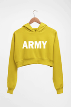Load image into Gallery viewer, ARMY Crop HOODIE FOR WOMEN-Mustard Yellow-Ektarfa.online
