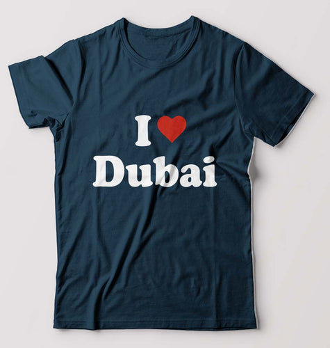 I Love Dubai T-Shirt for Men-Petrol Blue-Ektarfa.online