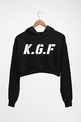 KGF Crop HOODIE FOR WOMEN-Black-Ektarfa.online
