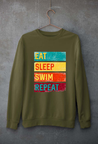 Swimming Unisex Sweatshirt for Men/Women-Olive Green-Ektarfa.online