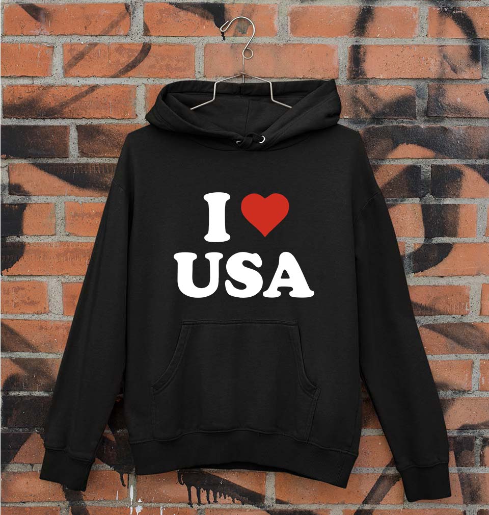 I Love USA Unisex Hoodie for Men/Women-Black-Ektarfa.online