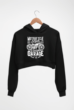 Load image into Gallery viewer, Motorcycle Crop HOODIE FOR WOMEN-Black-Ektarfa.online
