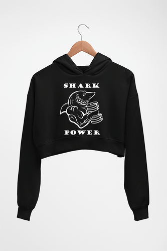 Gym Shark Power Crop HOODIE FOR WOMEN-Black-Ektarfa.online