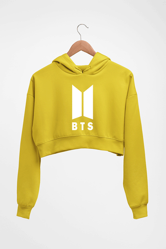 BTS Crop HOODIE FOR WOMEN-Mustard Yellow-Ektarfa.online