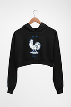 Load image into Gallery viewer, France Football Crop HOODIE FOR WOMEN-Black-Ektarfa.online
