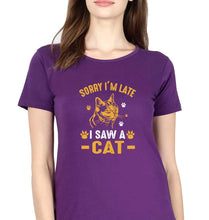 Load image into Gallery viewer, Cat Lover T-Shirt for Women-Purple-Ektarfa.online
