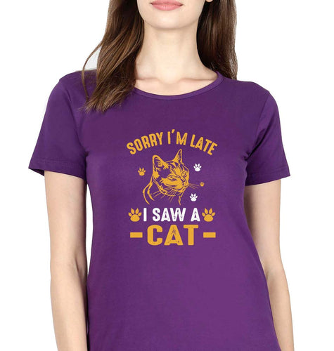 Cat Lover T-Shirt for Women-Purple-Ektarfa.online