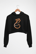 Load image into Gallery viewer, Ganpati JI(Ganesh) Crop HOODIE FOR WOMEN-Black-Ektarfa.online

