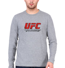 Load image into Gallery viewer, UFC Full Sleeves T-Shirt for Men-Grey Melange-Ektarfa.online
