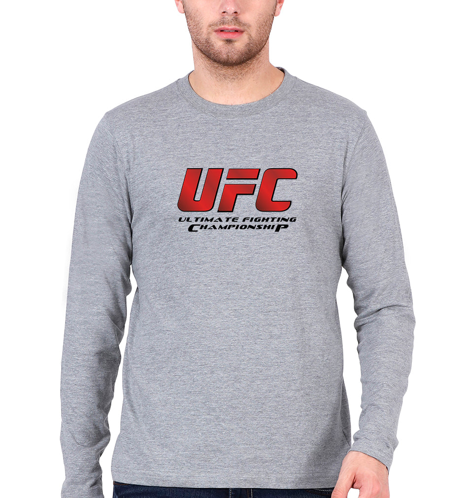 UFC Full Sleeves T-Shirt for Men-Grey Melange-Ektarfa.online