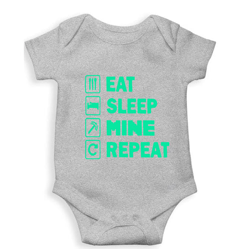 Minecraft Kids Romper For Baby Boy/Girl-0-5 Months(18 Inches)-Grey-Ektarfa.online