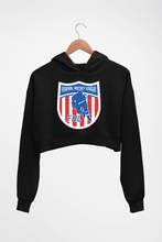 Load image into Gallery viewer, Federal Hockey League Crop HOODIE FOR WOMEN-Black-Ektarfa.online
