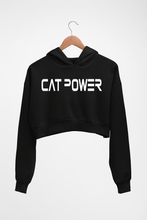 Load image into Gallery viewer, Cat Power Crop HOODIE FOR WOMEN-Black-Ektarfa.online
