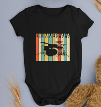 Load image into Gallery viewer, Drummer Papa Kids Romper For Baby Boy/Girl-0-5 Months(18 Inches)-Black-Ektarfa.online
