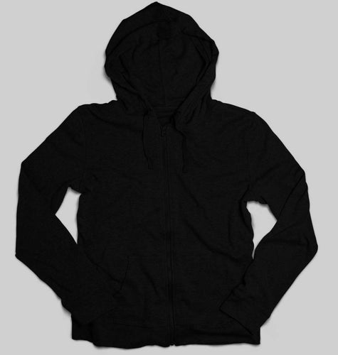 Plain Black UNISEX ZIPPER HOODIE FOR MEN/WOMEN-ektarfa.com