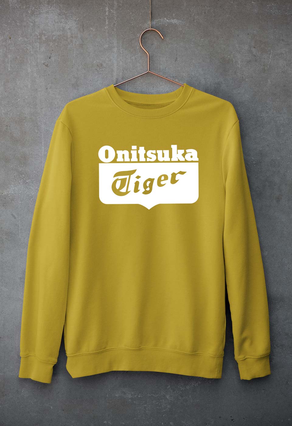 Onitsuka Tiger Unisex Sweatshirt for Men/Women-Mustard Yellow-Ektarfa.online