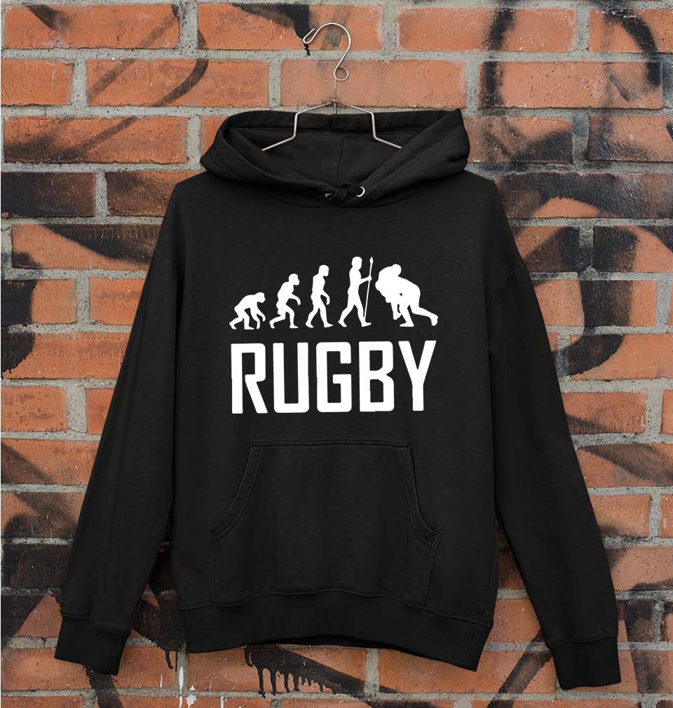 Rugby Evolution Unisex Hoodie for Men/Women-Black-Ektarfa.online