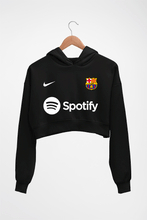 Load image into Gallery viewer, Barcelona 2022-23 Crop HOODIE FOR WOMEN-Black-Ektarfa.online
