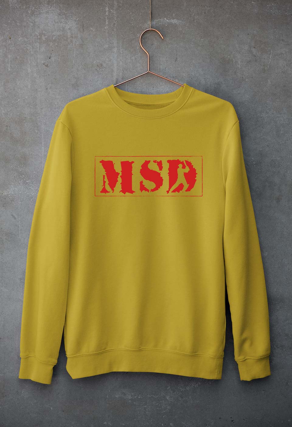 MS Dhoni (MSD) Unisex Sweatshirt for Men/Women-Mustard Yellow-Ektarfa.online
