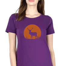 Load image into Gallery viewer, Deer T-Shirt for Women-Purple-Ektarfa.online
